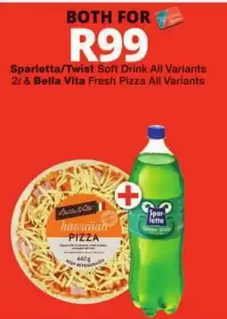 Checkers Sparletta/Twist Soft Drink & Bella Vita Fresh Pizza All Variants offer