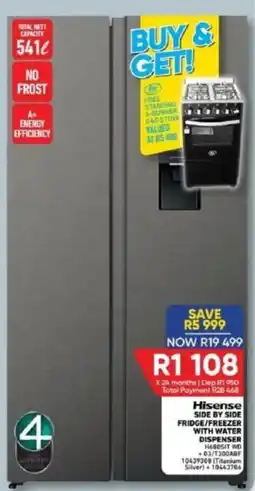 Furnmart Hisense Side by Side Fridge/Freezer with Water Dispenser offer