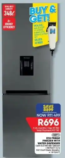 Furnmart DEFY ECO FRIDGE FREEZER WITH WATER DISPENSER offer