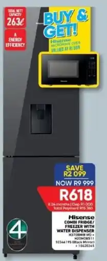 Furnmart Hisense COMBI FRIDGE/FREEZER WITH WATER DISPENSER offer