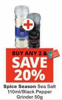 Checkers Spice Season Sea Salt / Black Pepper Grinder offer