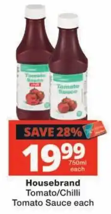 Checkers Housebrand Tomato/Chilli Tomato Sauce offer