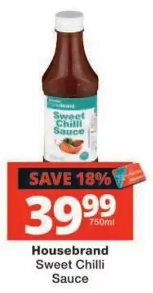 Checkers Housebrand Sweet Chilli Sauce offer