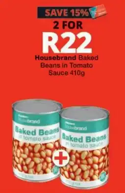 Checkers Housebrand Baked Beans in Tomato Sauce offer