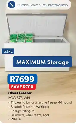 OK Furniture Chest Freezer KCG 575 WH offer