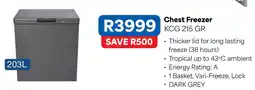 OK Furniture Chest Freezer KCG 215 GR offer