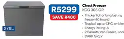 OK Furniture Chest Freezer KCG 305 GR offer