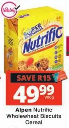 Checkers Alpen Nutrifric Wholewheat Biscuits Cereal offer