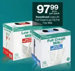 Checkers Housebrand Long Life Full Cream/Low Fat/Fat Free Milk offer