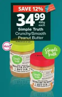 Checkers Simple Truth Crunchy/Smooth Peanut Butter offer