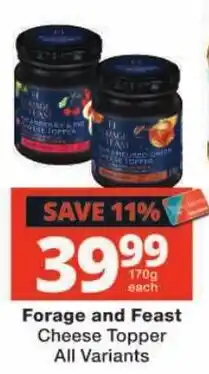 Checkers Forage and Feast Cheese Topper offer