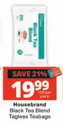 Checkers Housebrand Black Tea Blend Tagless Teabags offer