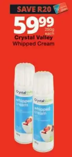 Checkers Crystal Valley Whipped Cream offer