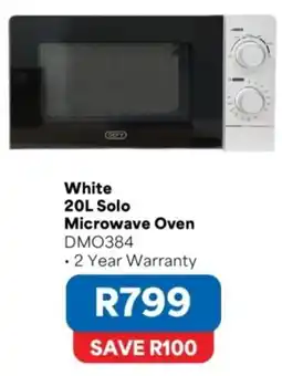 OK Furniture Defy White 20L Solo Microwave Oven offer