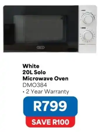 Defy White 20L Solo Microwave Oven