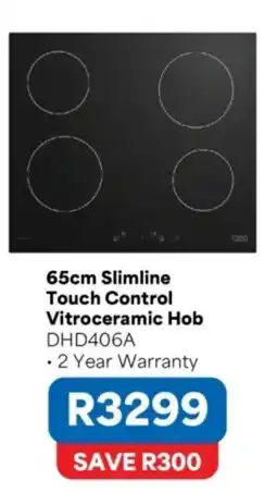 OK Furniture 65cm Slimline Touch Control Vitroceramic Hob DHD406A offer