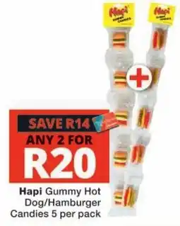 Checkers Hapi Gummy Hot Dog/Hamburger Candies offer