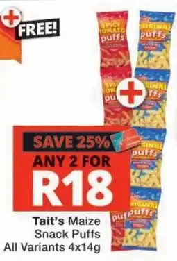 Checkers Tait's Maize Snack Puffs offer