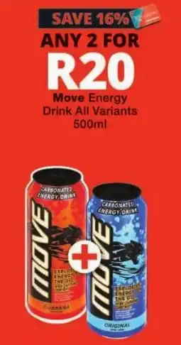 Checkers Move Energy Drink All Variants offer