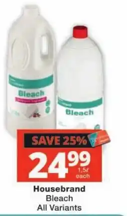 Checkers Housebrand Bleach offer
