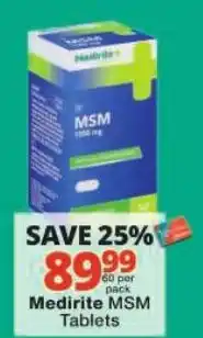 Checkers Medirite MSM Tablets offer