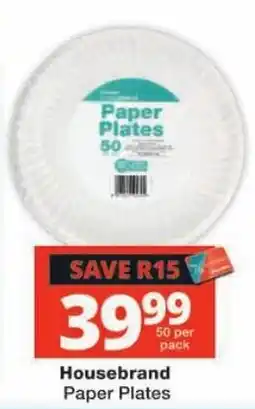 Checkers Housebrand Paper Plates offer