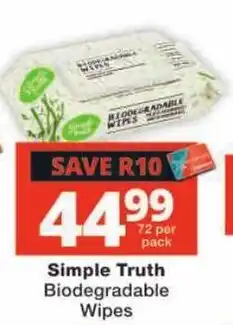 Checkers Simple Truth Biodegradable Wipes offer