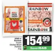 Spar Spar Or Rainbow Frozen Chicken Mixed Portions-4kg Each offer