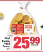 Spar Spar Country Value Scones-10s Per Pack offer