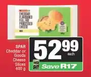 Spar Spar Cheddar Of Gouda Cheese Slices-400g Each offer