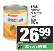 Spar Spar Apricot or Mixed Fruit Jam-450g Each offer