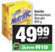 Spar Nutrific Wholewheat Biscuits-900g Per Pack offer