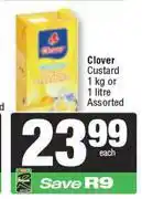 Spar Clover Custard Assorted-1kg or 1ltr Each offer