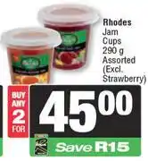Spar Rhodes Jam Cups Assorted-For Any 2 x 290g offer