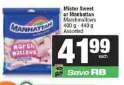 Spar Mister Sweet Or Manhattan Marshnallows Assorted-400g-440g Each offer