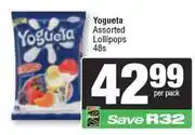Spar Yogueta Assorted Lollipops-48s Per Pack offer