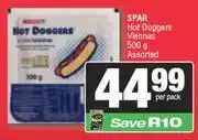 Spar Spar Hot Doggers Viennas Assorted-500g Per Pack offer