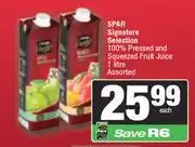 Spar Spar Signature Selection 100% Pressed And Squeezed Fruit Juice Assorted-1Ltr Each offer