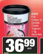 Spar Spar Full Cream Or Double Yoghurt Assorted-1Kg Each offer