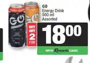 Spar Go Energy Drink Assorted-For 2 x 500ml offer