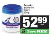 Spar Bennetts Baby Bum Cream-150g Each offer