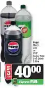 Spar Pepsi Maxx, Lite Or 7up Sugar Free Soft Drink-For 3 x 2Ltr offer