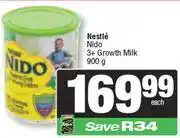 Spar Nestle Nido 3+ Growth Milk-900g Each offer