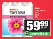 Spar Spar Toilet Tissue 1 Ply Mini-18s Per Pack offer