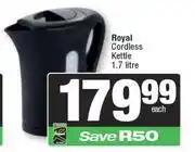 Spar Royal 1.7L Cordless Kettle offer