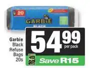 Spar Garbie Black Refuse Bags-20s Per Pack offer