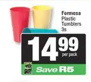 Spar Formosa Plastic Tumblers-3s Per Pack offer