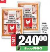 Spar Spar Frozen Chicken Wings-For 2 x 1.5Kg offer