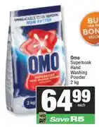 Spar Omo Super Soak Hand Washing Powder-2Kg offer
