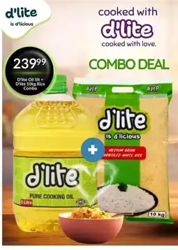 Super Save d'lite Pure Cooking Oil + d'lite Medium Grain Parboiled White Rice offer